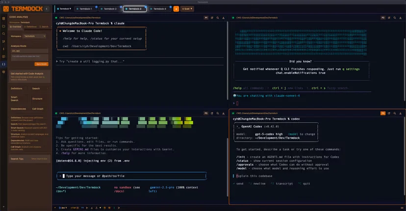 較早期的 Termdock 介面畫面